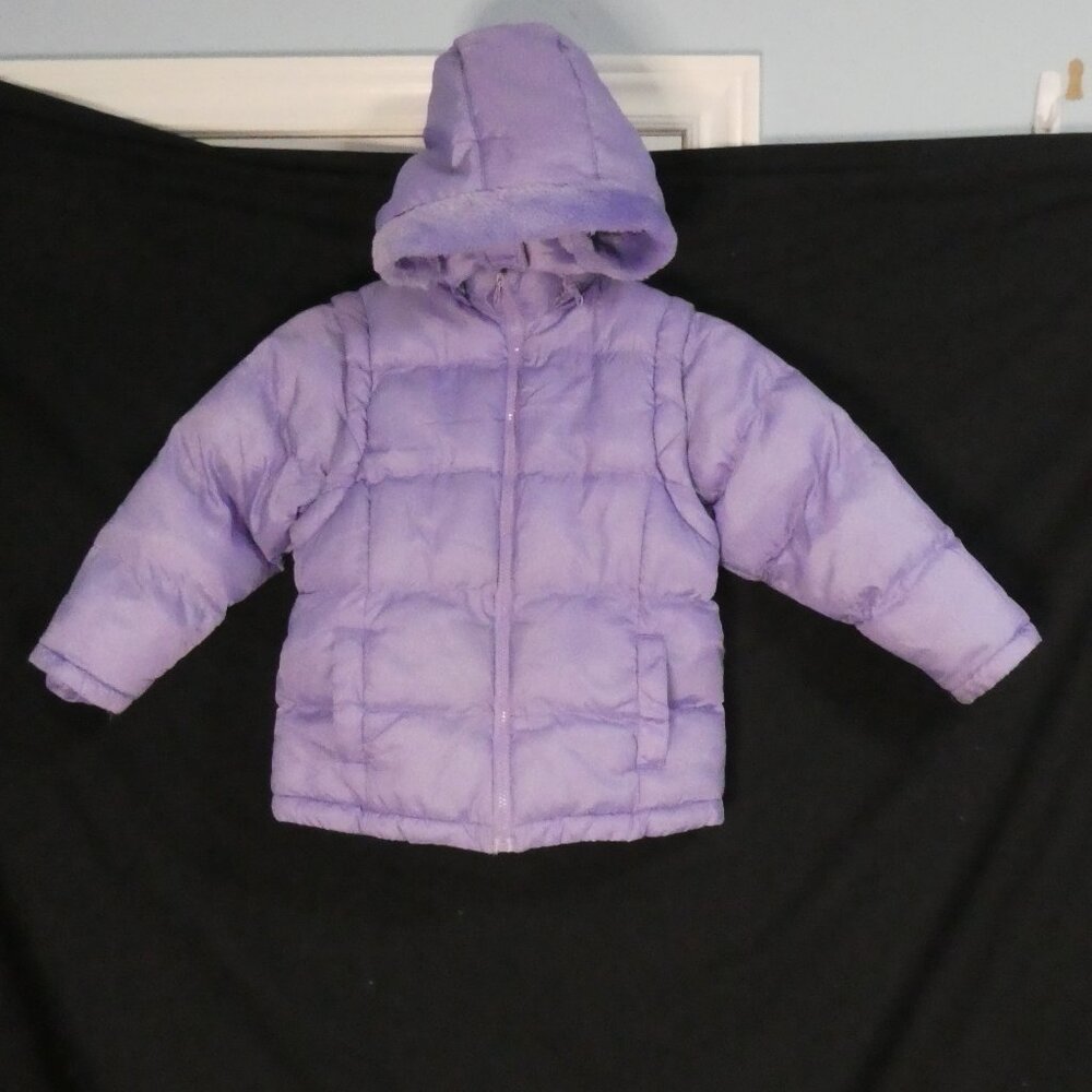 TIMBER OUTERWEAR | size 4 | Purple Fleece Lined Hooded Puffer Jacket / Vest